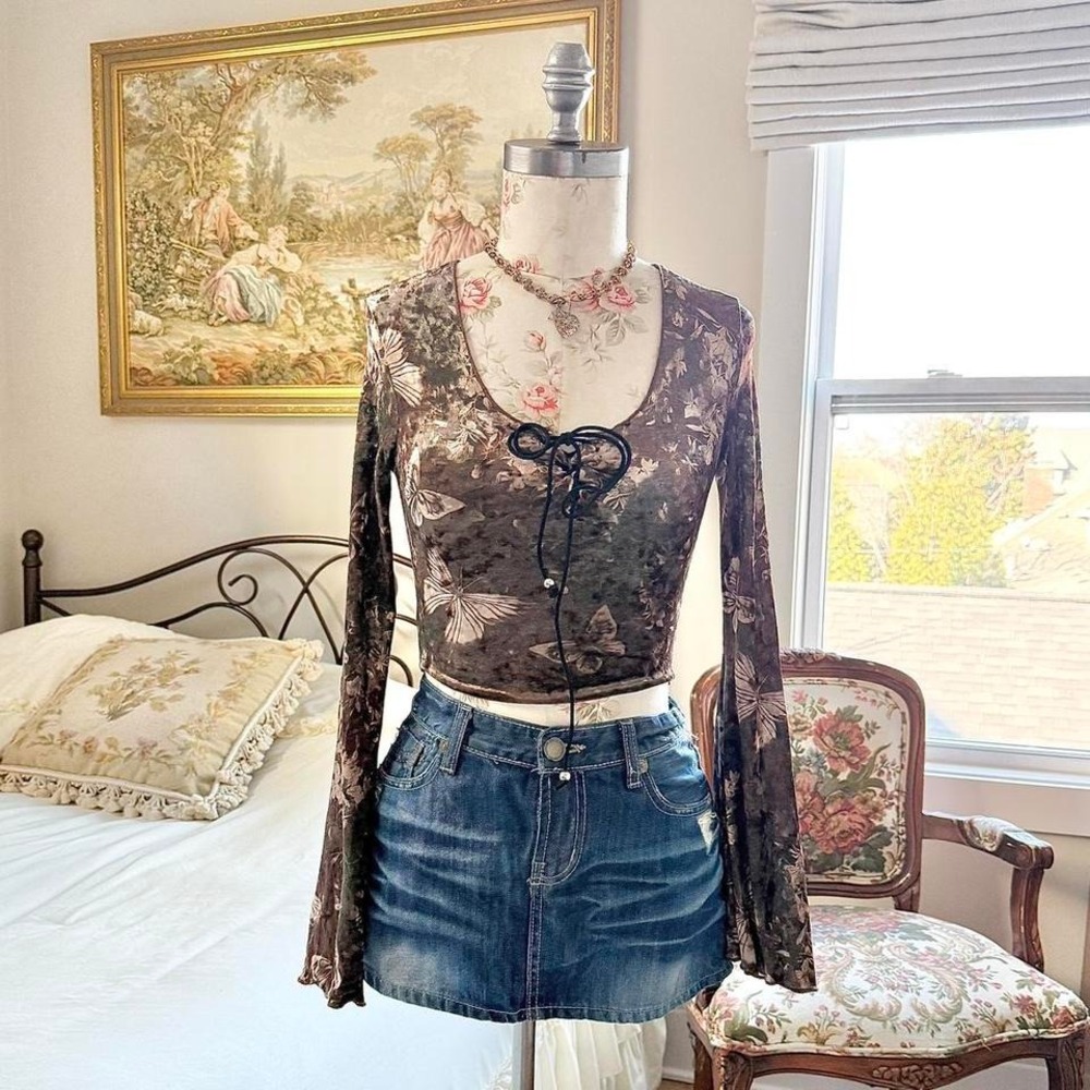 butterfly bell sleeve top
